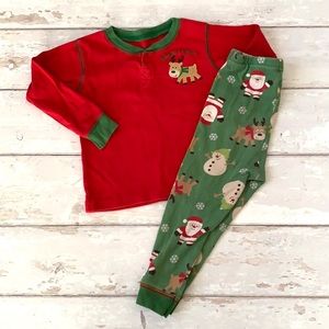 Carters 24m Boys Christmas Pajamas Holiday Pjs Set Red Green Reindeer Santa